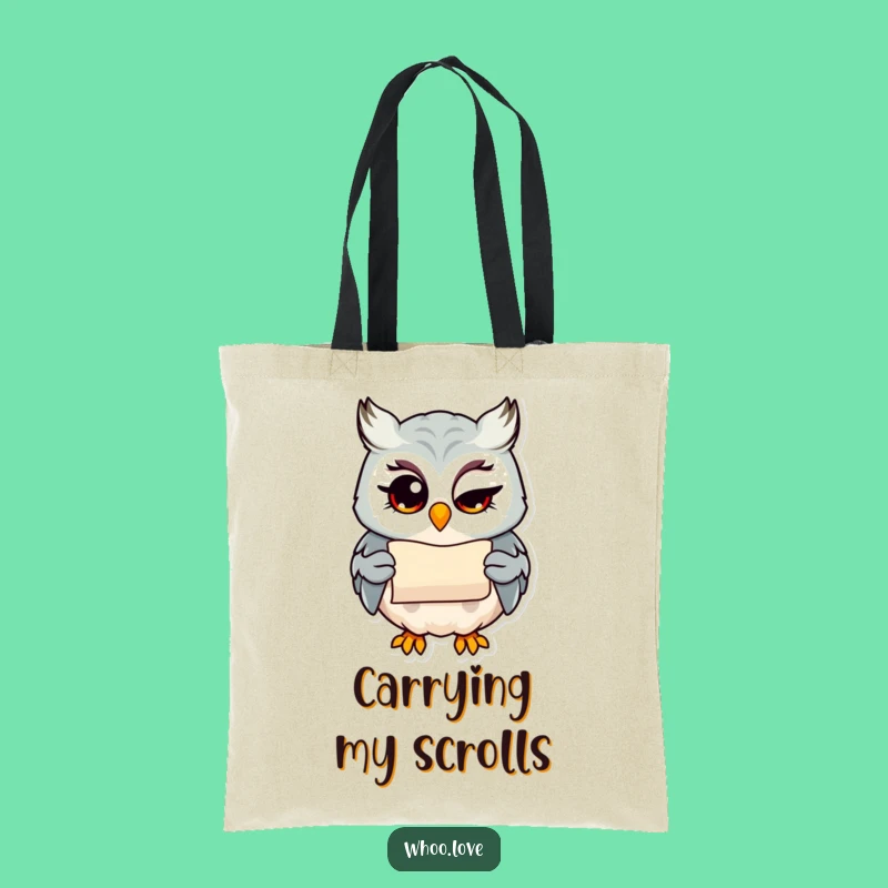 Funny Winking Owl Tote Bag: Secret Scroll Carry-All