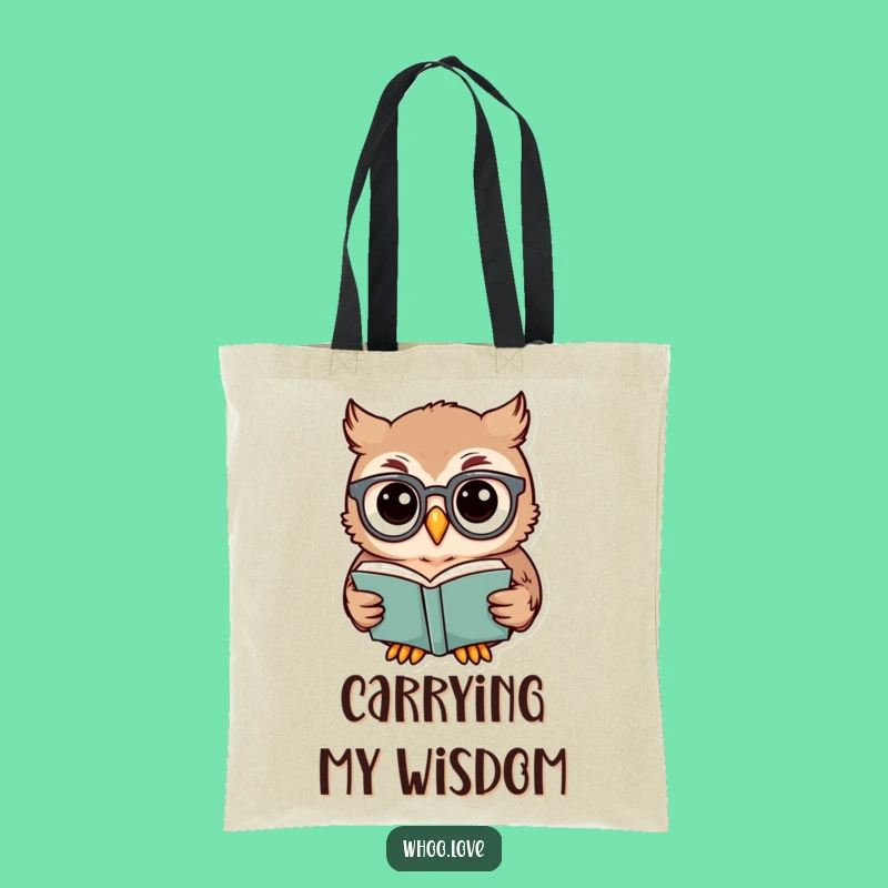 Funny Owl Scholar Tote Bag: Carry Your Books and Your Wit in Style