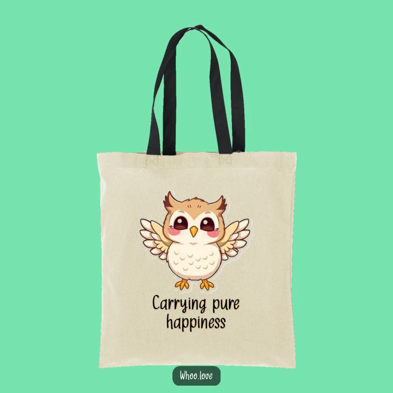 Funny Joyful Owl Tote Bag: Carry Your Happiness Outward