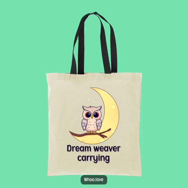 Funny Crescent Moon Owl Tote Bag - Carry Your Dreams