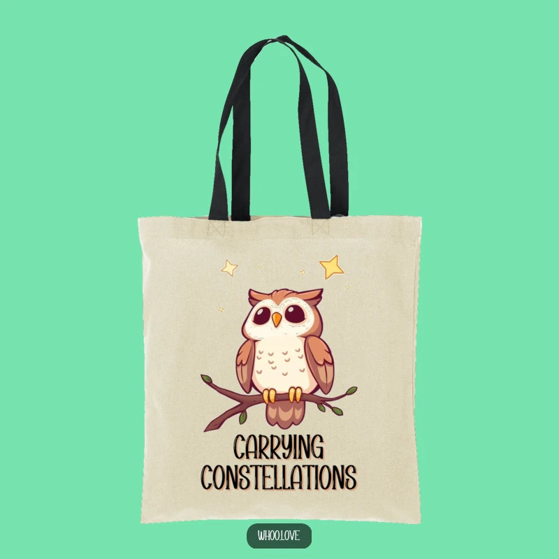 Funny Cheerful Owl Starry Sky Tote Bag: Carry Your Wonder with This Celestial Owl Bag