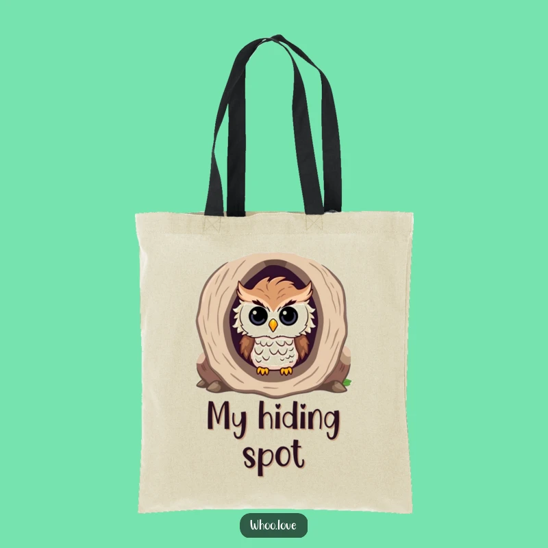 Funny Curious Owl Log Tote Bag: Carry Your Curiosity with Style