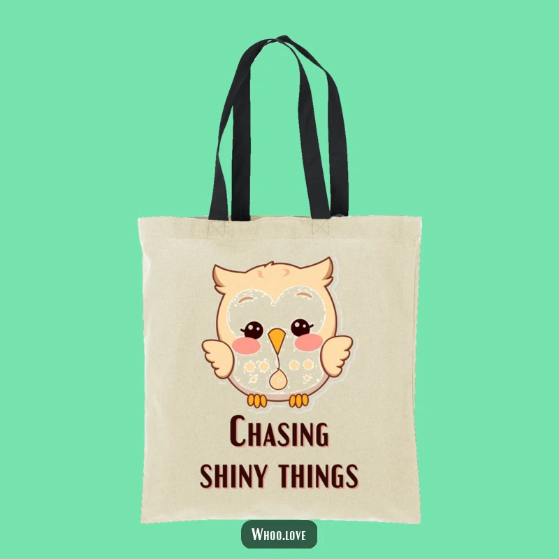 Funny Happy Owl Shiny Dropping Tote Bag: Carry Your Treasures with Playful Style