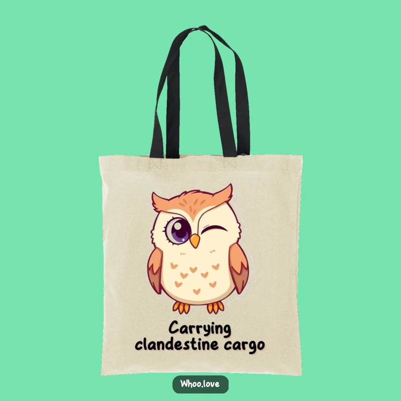 Funny Owl Wink Tote Bag: Carry Your Secrets with This Hilarious Bird Design