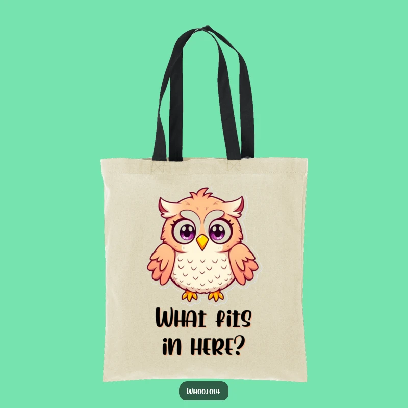Funny Surprised Owl Tote Bag: Wide-Eyed Owl Puffed Feathers Bag, Hilarious Gift