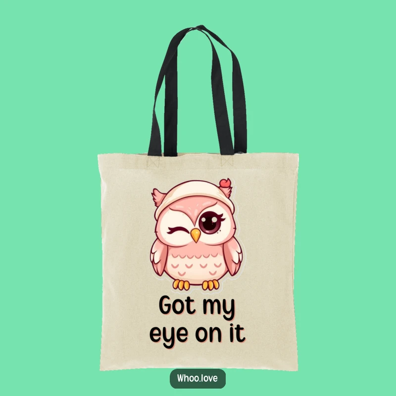 Funny Kawaii Owl Winking Tote Bag: Carry Cuteness & Humor Everywhere