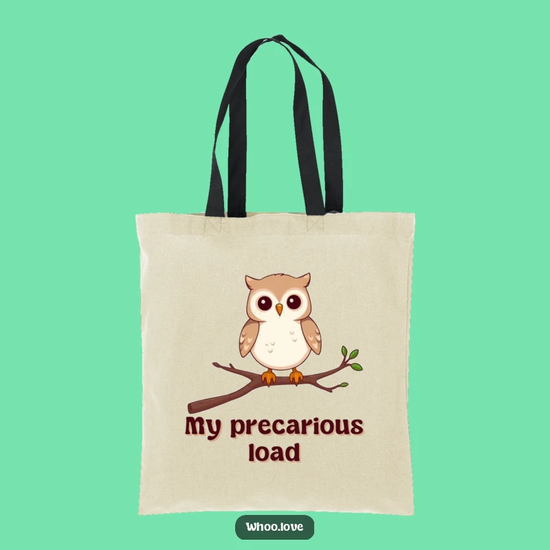 Funny Owl Tote Bag: Balancing Act - Practical Funny Gift
