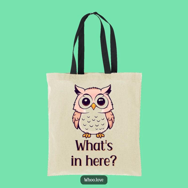 Funny Curious Owl Tote Bag - Inquisitive Carry-All, Practical Funny Gift Bag